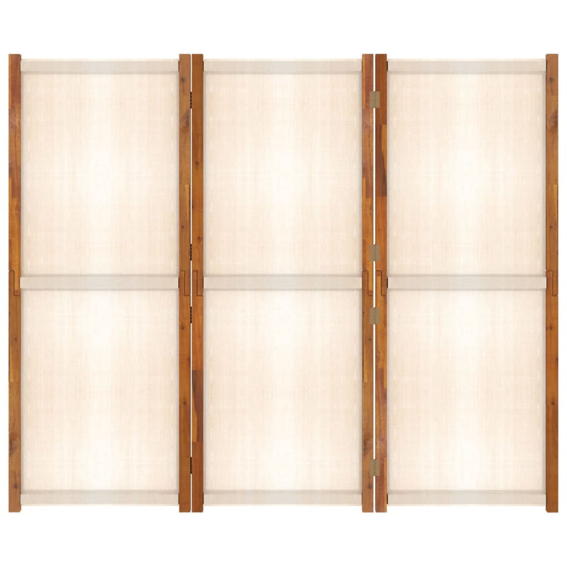 vidaXL 3-Panel Room Divider Cream White 210x180 cm