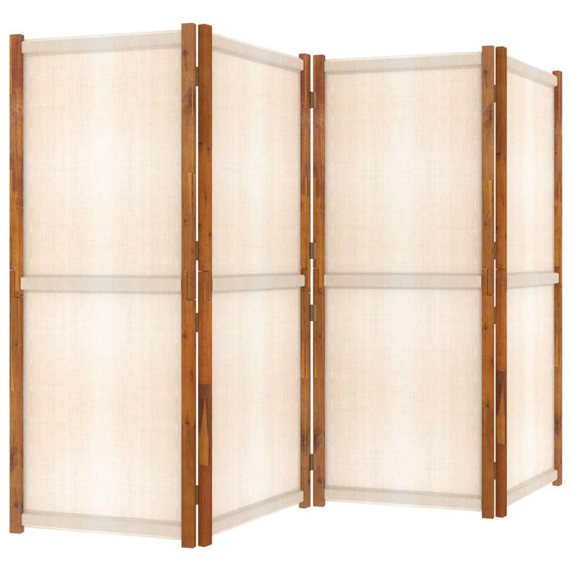 vidaXL 4-Panel Room Divider Cream White 280x180 cm