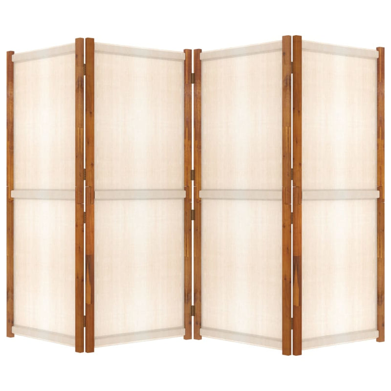 vidaXL 4-Panel Room Divider Cream White 280x180 cm