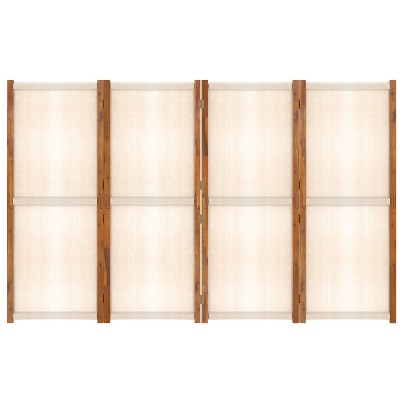 vidaXL 4-Panel Room Divider Cream White 280x180 cm