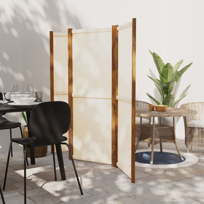 vidaXL 4-Panel Room Divider Cream White 280x180 cm