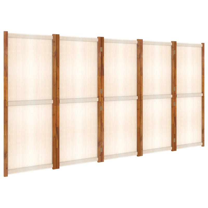 vidaXL 5-Panel Room Divider Cream White 350x180 cm