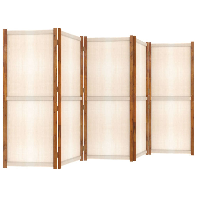vidaXL 5-Panel Room Divider Cream White 350x180 cm