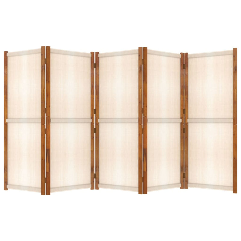 vidaXL 5-Panel Room Divider Cream White 350x180 cm