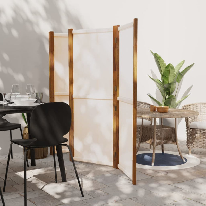 vidaXL 5-Panel Room Divider Cream White 350x180 cm