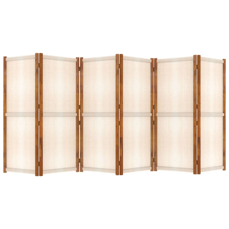 vidaXL 6-Panel Room Divider Cream White 420x180 cm