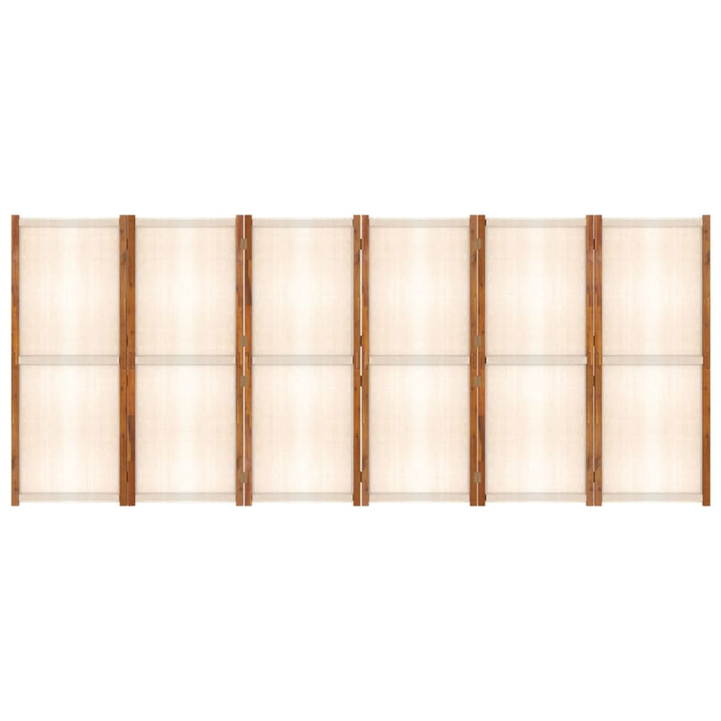 vidaXL 6-Panel Room Divider Cream White 420x180 cm