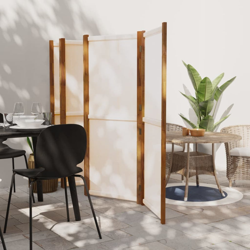 vidaXL 6-Panel Room Divider Cream White 420x180 cm