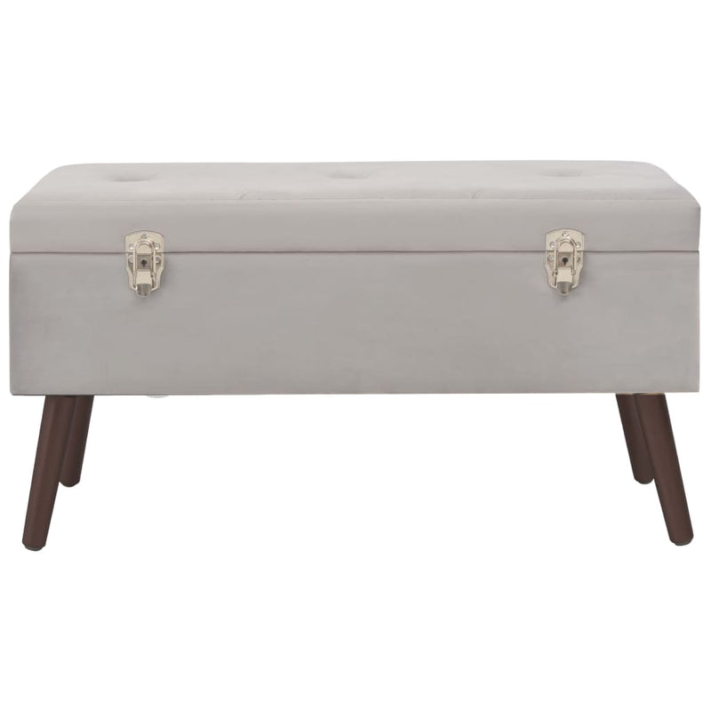 vidaXL Bench with Storage Compartment Grey 80 cm Velvet
