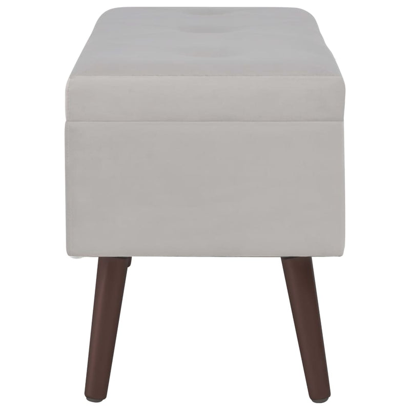 vidaXL Bench with Storage Compartment Grey 80 cm Velvet