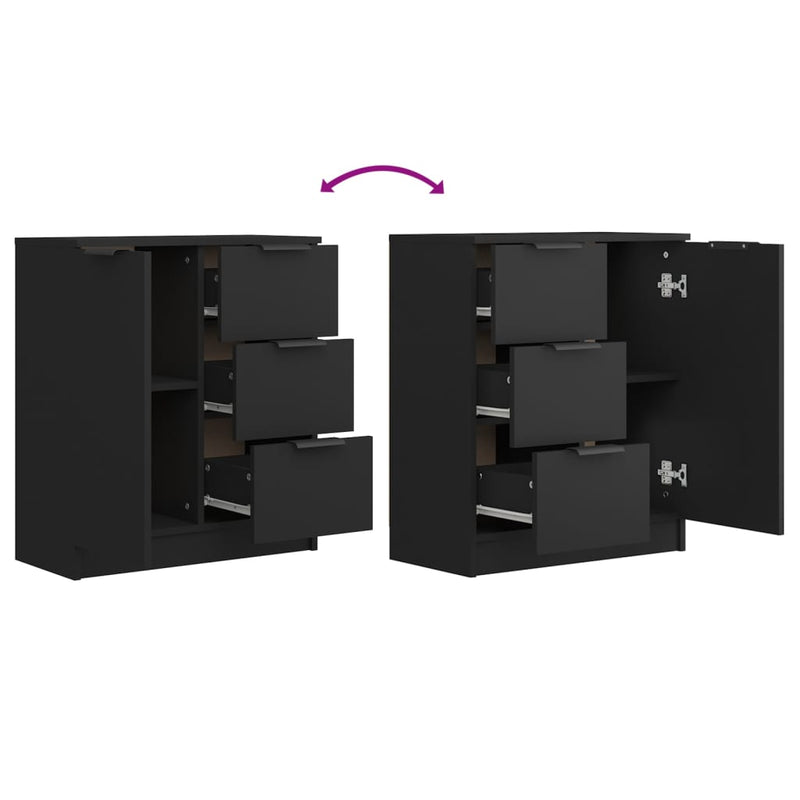 vidaXL Sideboard Black 60x30x70 cm Engineered Wood