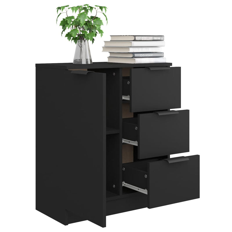 vidaXL Sideboard Black 60x30x70 cm Engineered Wood