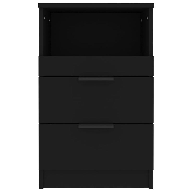 vidaXL Bedside Cabinet Black Engineered Wood