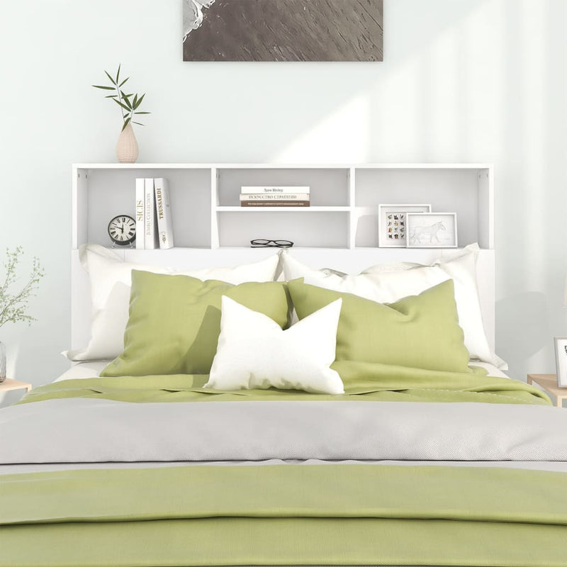 vidaXL Headboard Cabinet White 140x19x103.5 cm