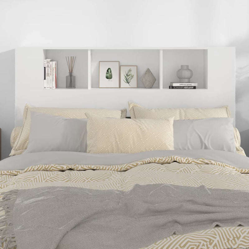 vidaXL Headboard Cabinet White 140 cm