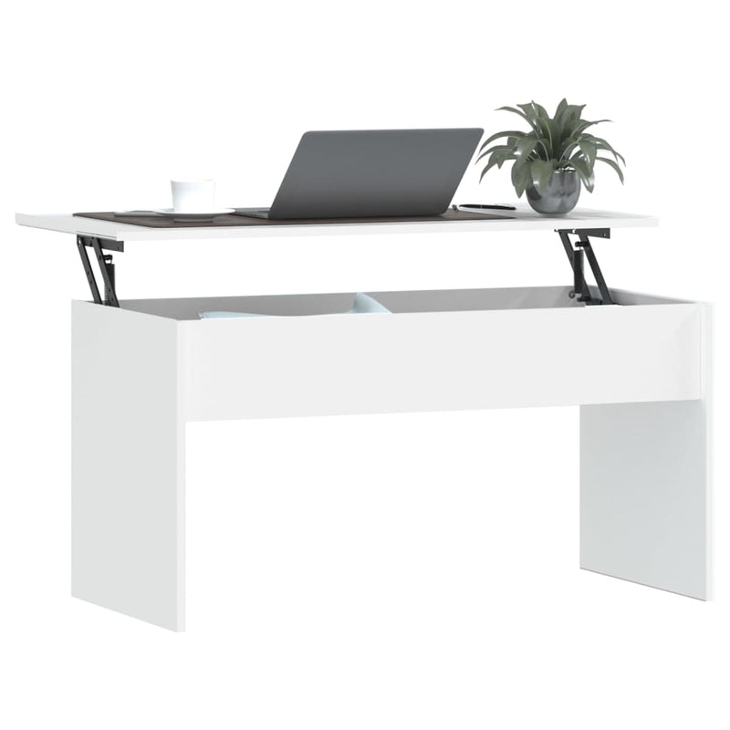 vidaXL Coffee Table White 102x50.5x52.5 cm Engineered Wood