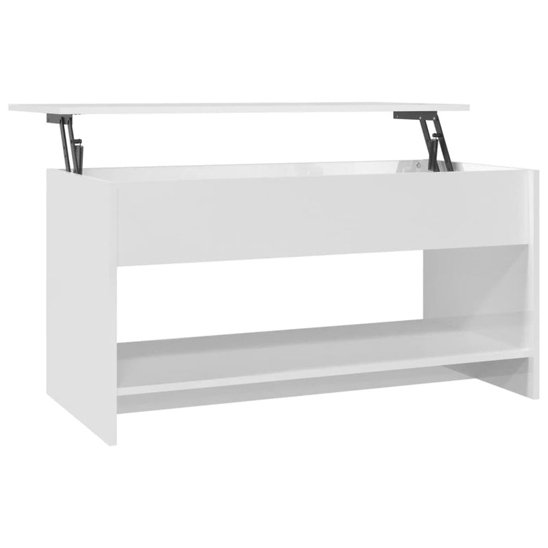 vidaXL Coffee Table High Gloss White 102x50x52.5 cm Engineered Wood
