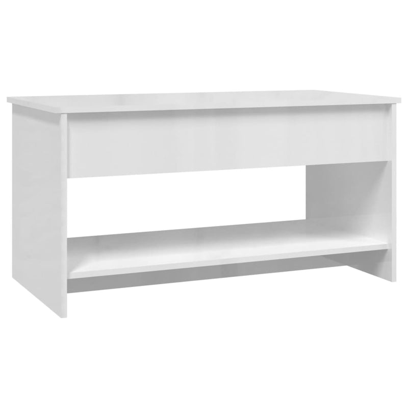 vidaXL Coffee Table High Gloss White 102x50x52.5 cm Engineered Wood