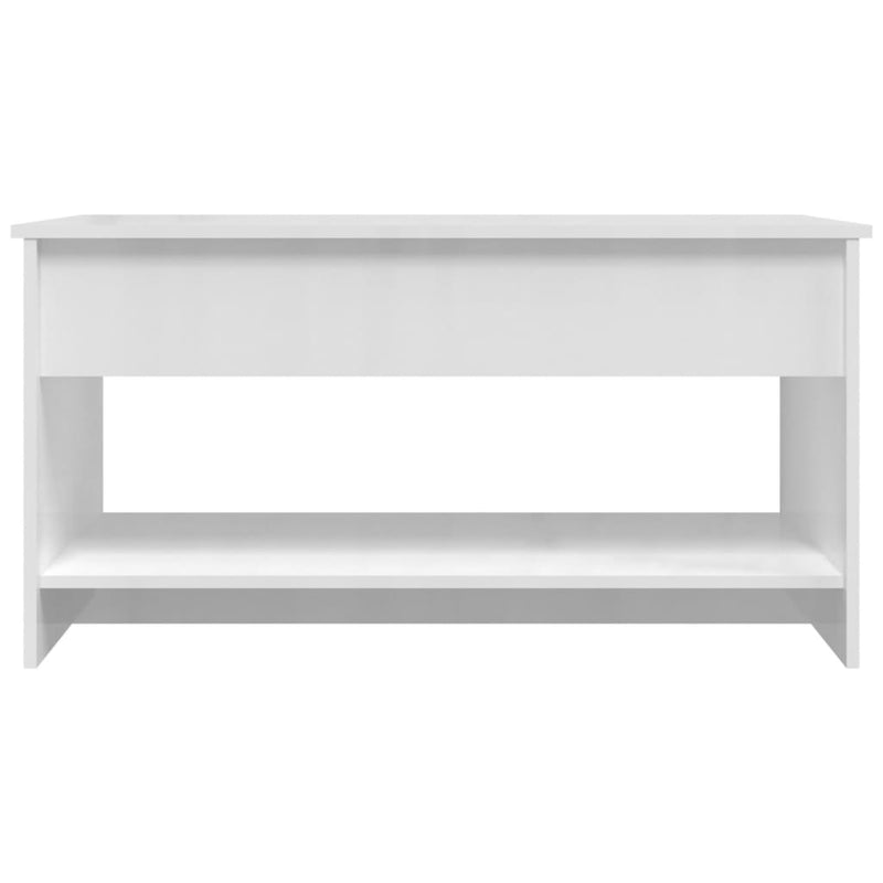 vidaXL Coffee Table High Gloss White 102x50x52.5 cm Engineered Wood