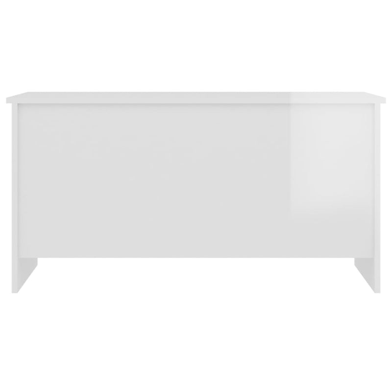 vidaXL Coffee Table High Gloss White 102x55.5x52.5 cm Engineered Wood