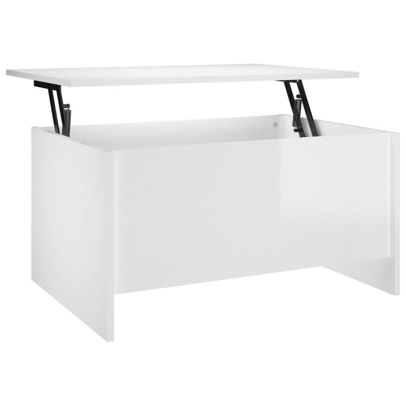 vidaXL Coffee Table High Gloss White 80x55.5x41.5 cm Engineered Wood