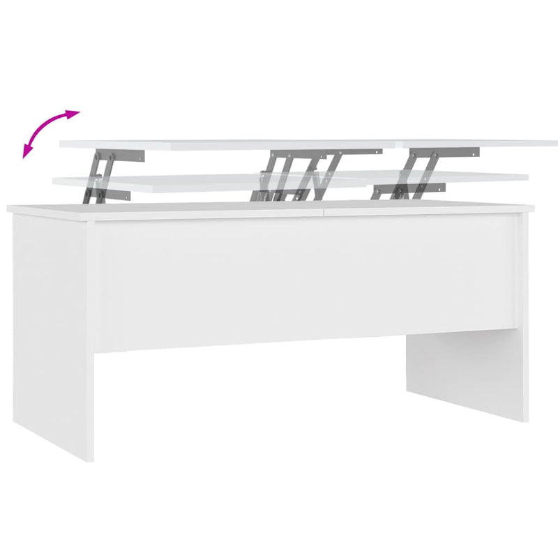 vidaXL Coffee Table White 102x50.5x46.5 cm Engineered Wood