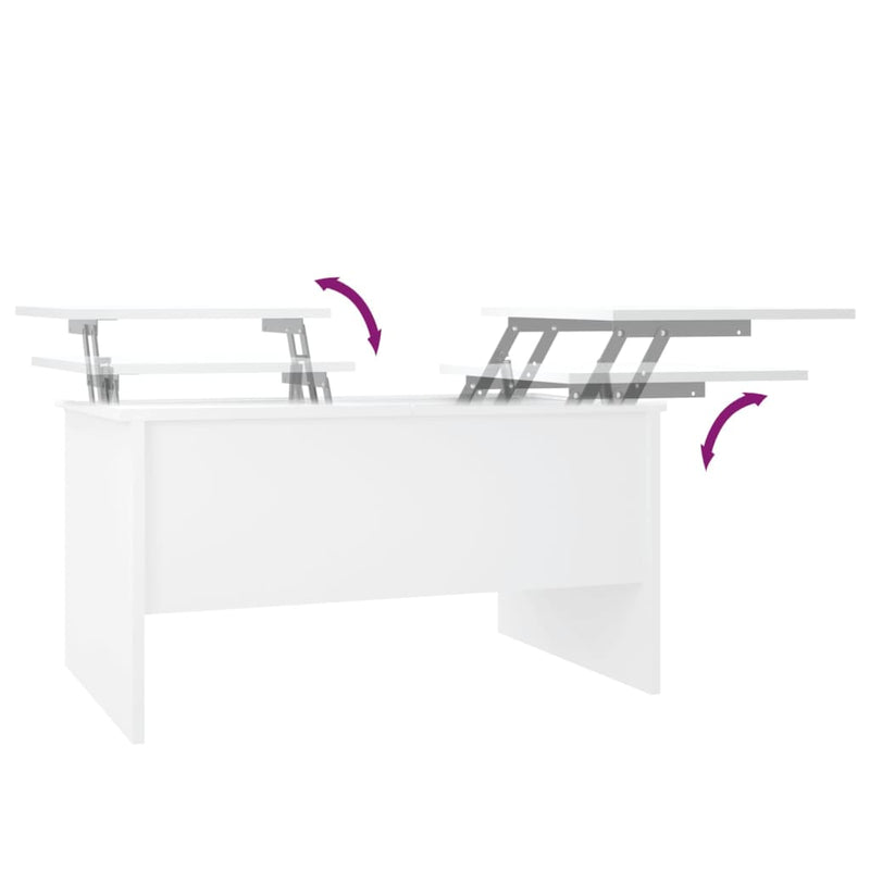 vidaXL Coffee Table White 80x50x42.5 cm Engineered Wood
