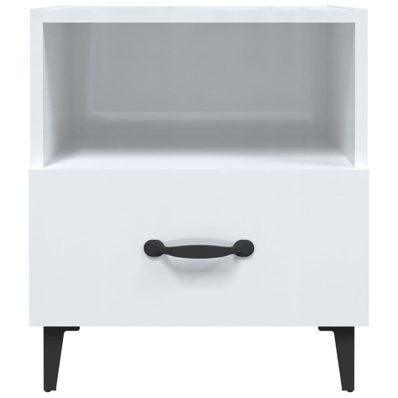vidaXL Bedside Cabinets 2 pcs High Gloss White Engineered Wood