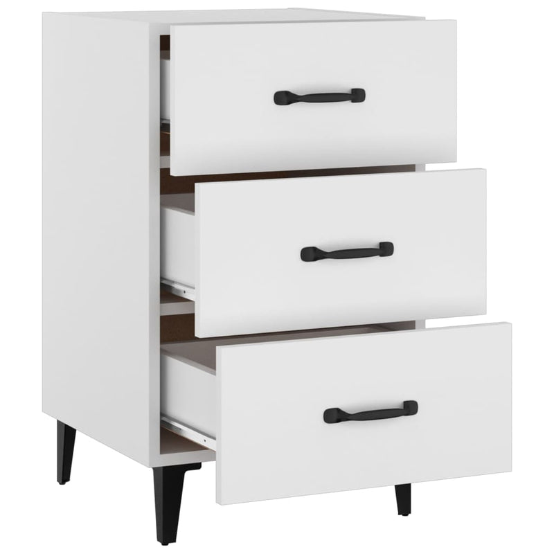 vidaXL Bedside Cabinet White 40x40x66 cm Engineered Wood