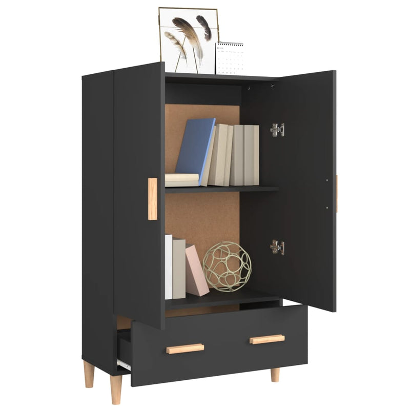 vidaXL Highboard Black 70x31x115 cm Engineered Wood