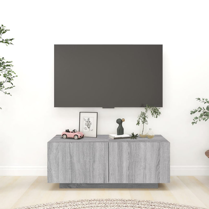 vidaXL TV Cabinet Grey Sonoma 100x35x40 cm Engineered Wood