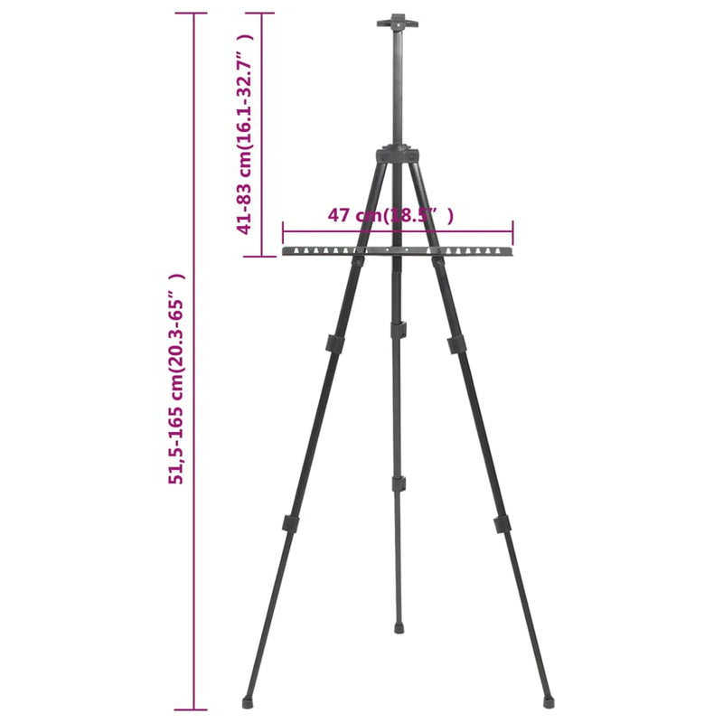 vidaXL Adjustable Display Easel Black Metal