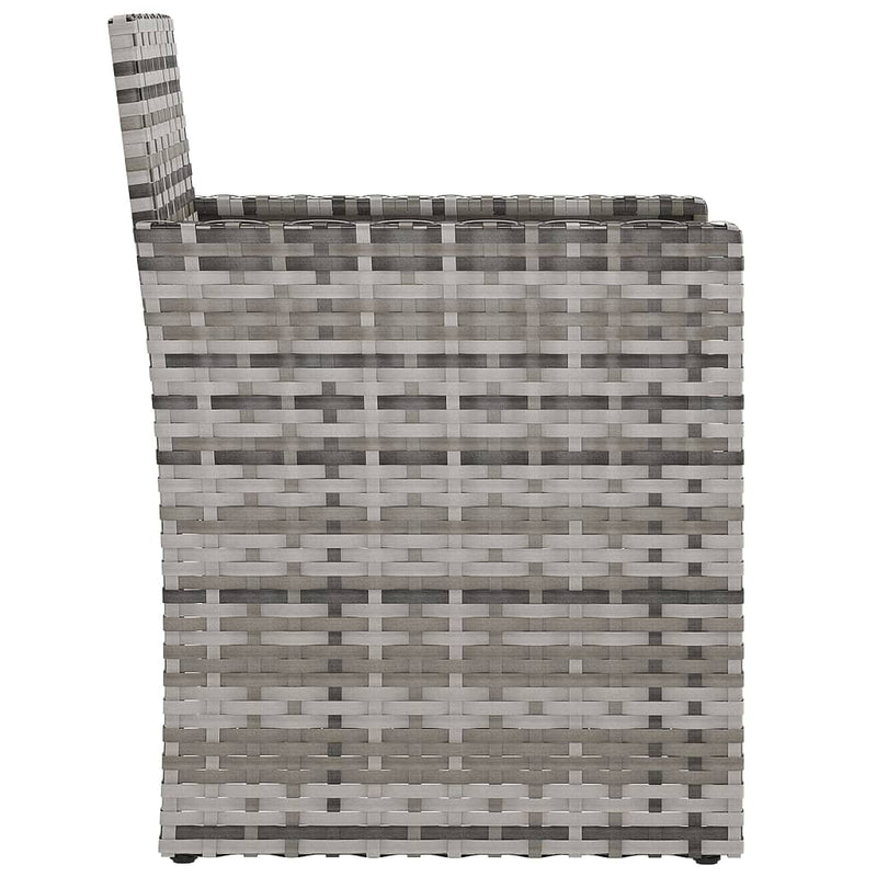 vidaXL 3 Piece Outdoor Lounge Set with Cushions Poly Rattan Grey