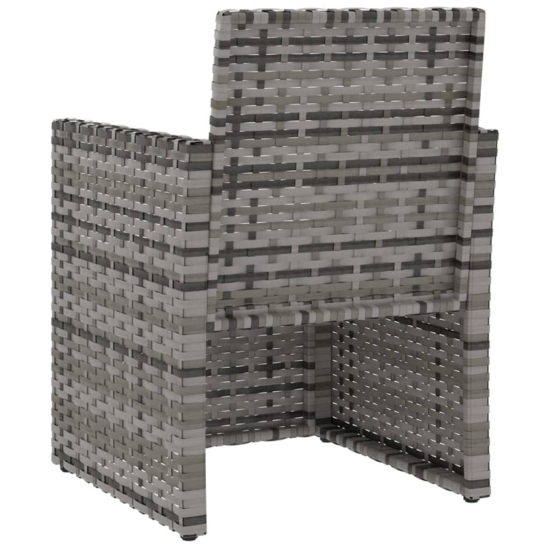 vidaXL 3 Piece Outdoor Lounge Set with Cushions Poly Rattan Grey