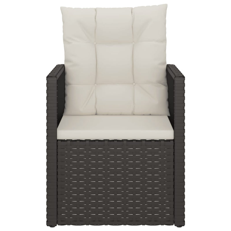 vidaXL 3 Piece Outdoor Lounge Set with Cushions Poly Rattan Black
