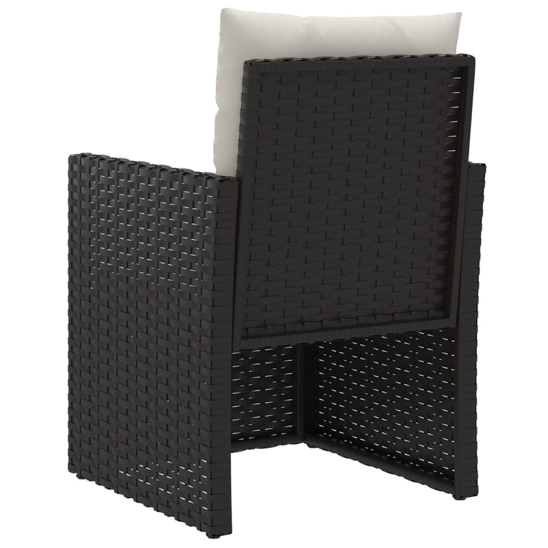 vidaXL 3 Piece Outdoor Lounge Set with Cushions Poly Rattan Black