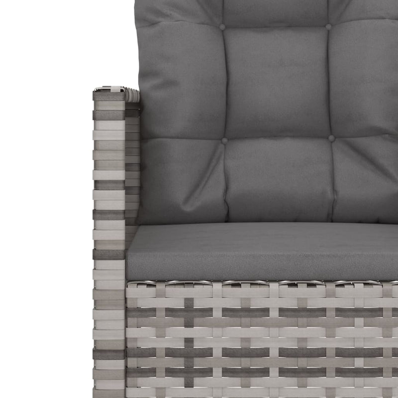 vidaXL 3 Piece Outdoor Lounge Set with Cushions Poly Rattan Grey