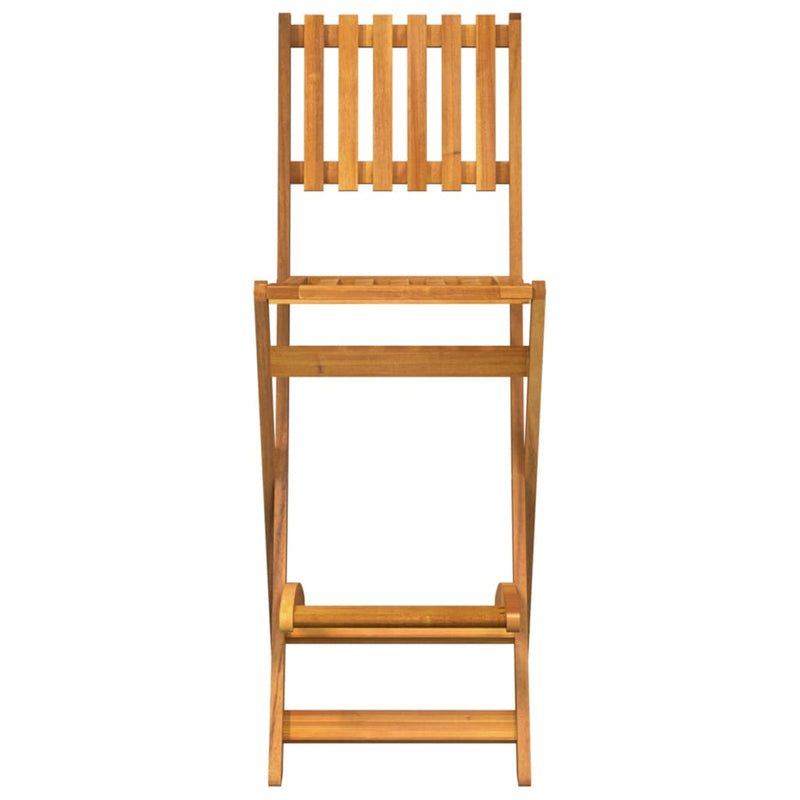 vidaXL Folding Outdoor Bar Stools 2 pcs Solid Wood Acacia