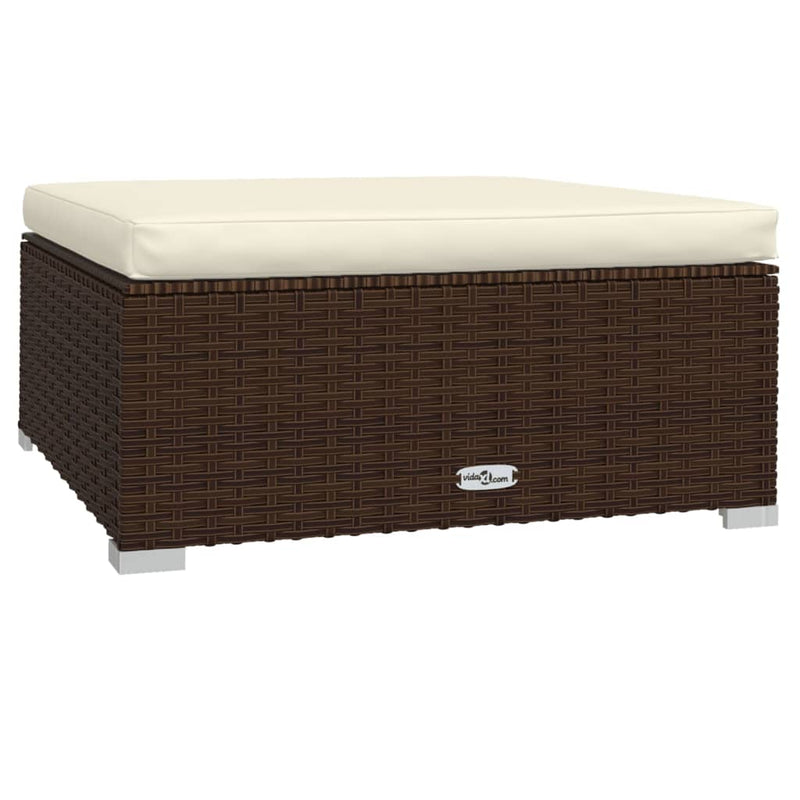 vidaXL 4 Piece Garden Lounge Set with Cushions Poly Rattan Brown