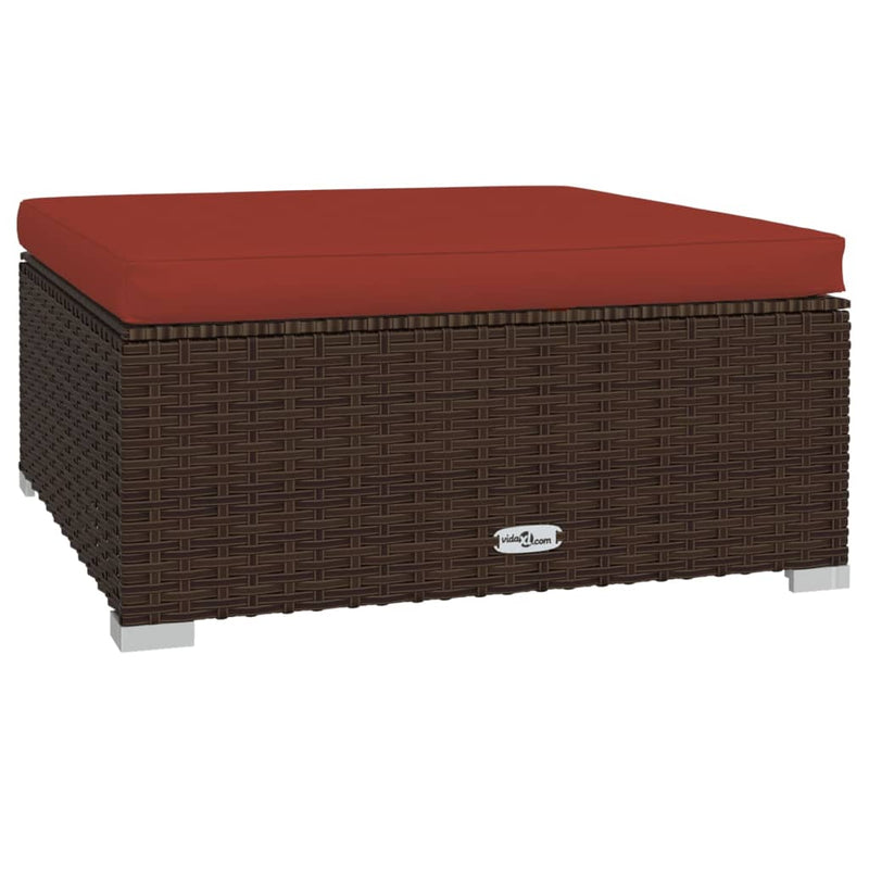 vidaXL 5 Piece Garden Lounge Set with Cushions Poly Rattan Brown