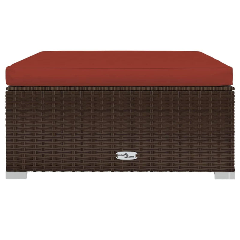 vidaXL 6 Piece Garden Lounge Set with Cushions Poly Rattan Brown