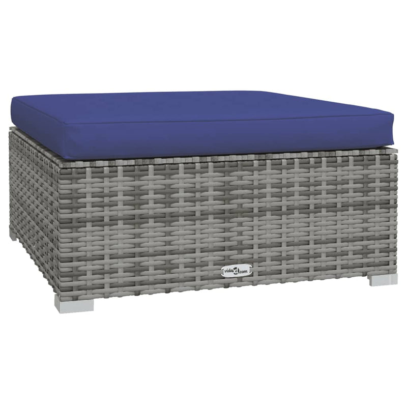 vidaXL 6 Piece Garden Lounge Set with Cushions Poly Rattan Grey