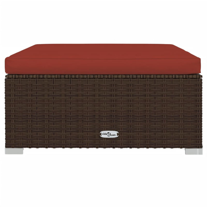 6 Piece Garden Lounge Set with Cushions Poly Rattan Brown