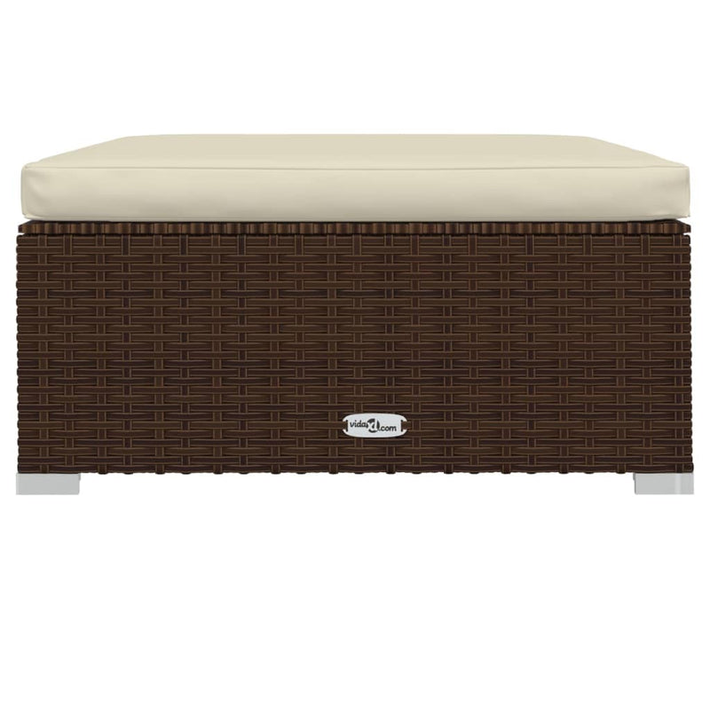 vidaXL 7 Piece Garden Lounge Set with Cushions Poly Rattan Brown
