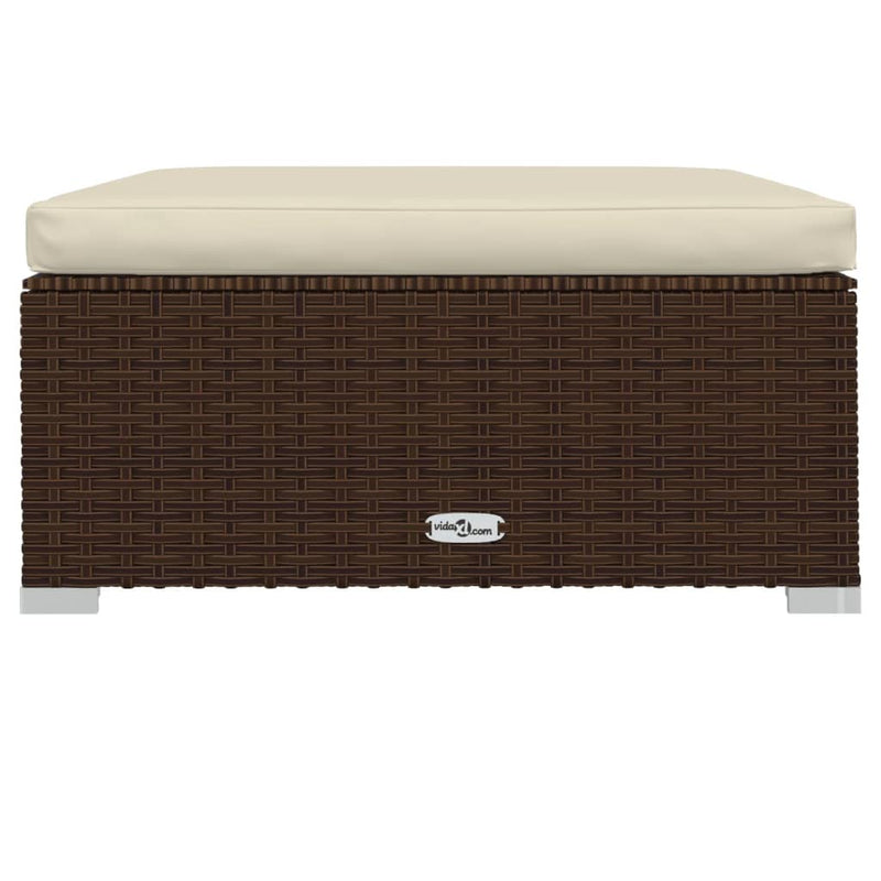 vidaXL 8 Piece Garden Lounge Set with Cushions Poly Rattan Brown