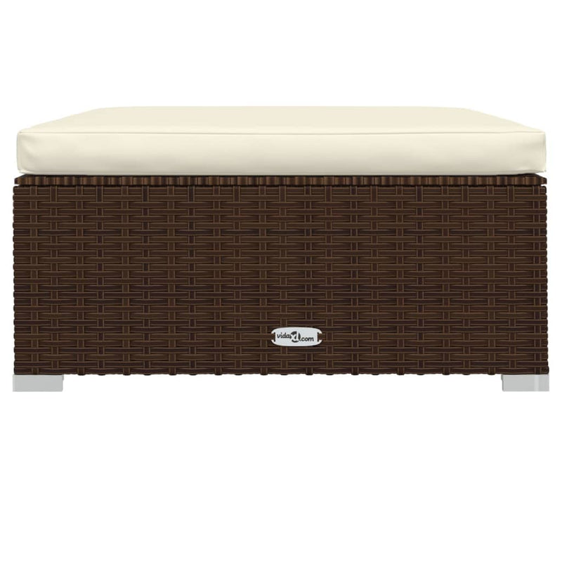 vidaXL 10 Piece Garden Lounge Set with Cushions Poly Rattan Brown