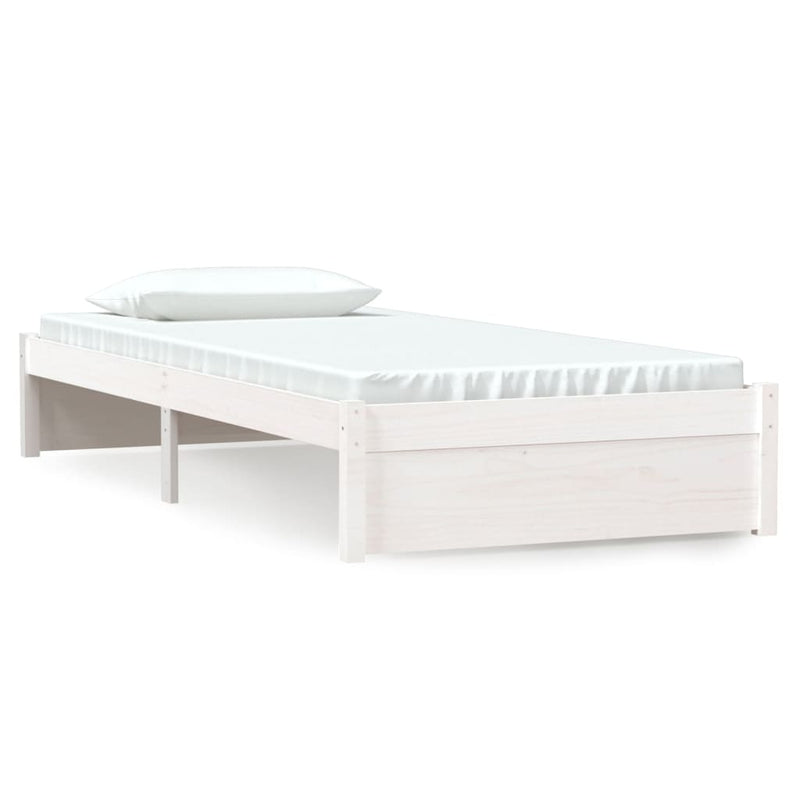vidaXL Bed Frame without Mattress White Solid Wood 90x190 cm