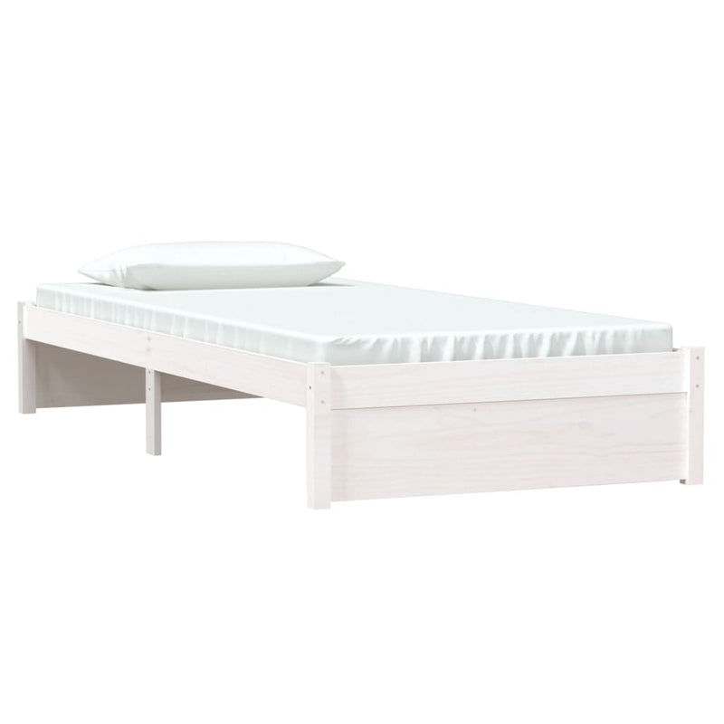 vidaXL Bed Frame without Mattress White Solid Wood 90x190 cm