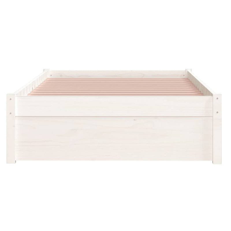 vidaXL Bed Frame without Mattress White Solid Wood 90x190 cm