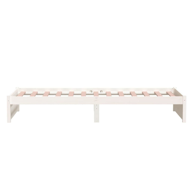 vidaXL Bed Frame without Mattress White Solid Wood 90x190 cm